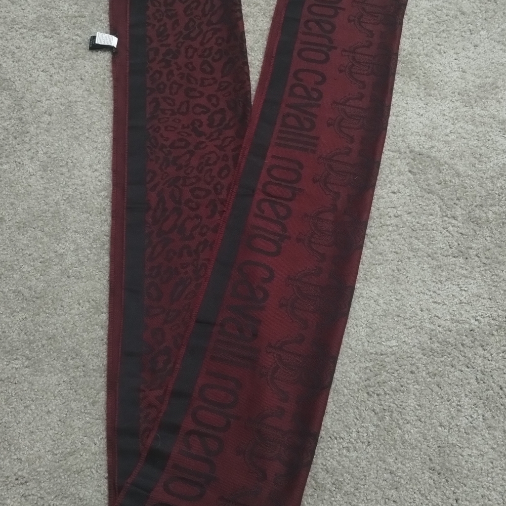 Roberto Cavalli Red and Black Scarf